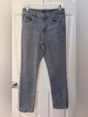 J.Jill Stretch High Rise Straight Leg Jeans in Gray, Size 6